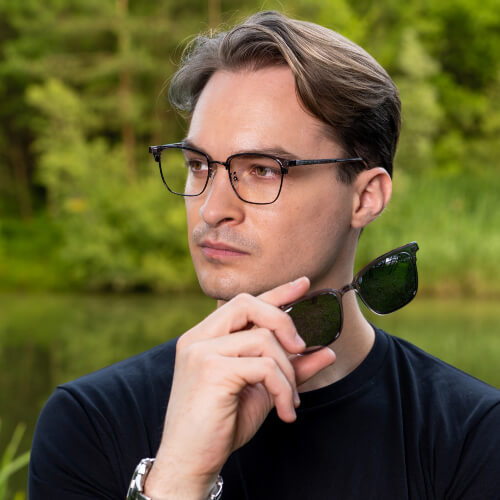 Gafas graduadas con clip de solar