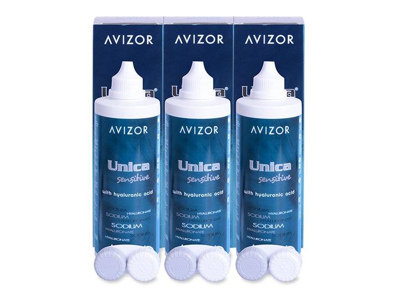 Líquido Avizor Unica Sensitive 3x 350 ml - Pack ahorro - solución triple