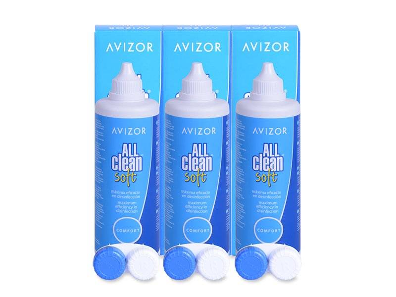 Líquido Avizor All Clean Soft 3 x 350 ml - Pack ahorro - solución triple