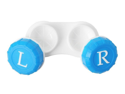 Estuche de lentillas azul L+R 