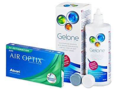 Air Optix for Astigmatism (6 Lentillas) + Líquido Gelone 360ml - Pack ahorro