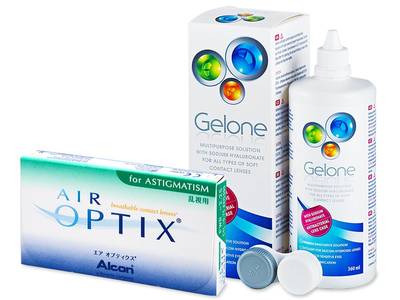 Air Optix for Astigmatism (6 Lentillas) + Líquido Gelone 360ml - Diseño antiguo