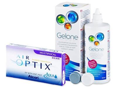 Air Optix Aqua Multifocal (6 Lentillas) + Líquido Gelone 360 ml - Diseño antiguo