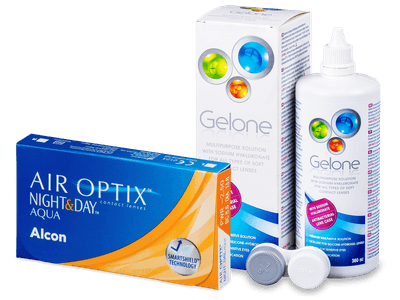 Air Optix Night and Day Aqua (6 lentillas) + Líquido Gelone 360ml