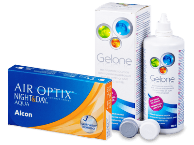 Air Optix Night and Day Aqua (6 lentillas) + Líquido Gelone 360ml