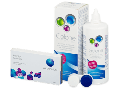 Biofinity Multifocal (3 lentillas) + líquido Gelone 360 ml