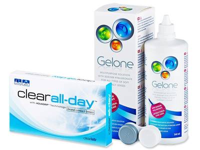 Clear All-Day (6 lentillas) + Líquido Gelone 360 ml - Pack ahorro