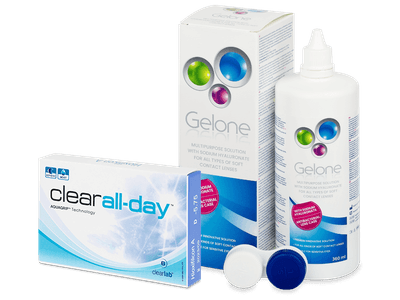 Clear All-Day (6 lentillas) + líquido Gelone 360 ml - Pack ahorro