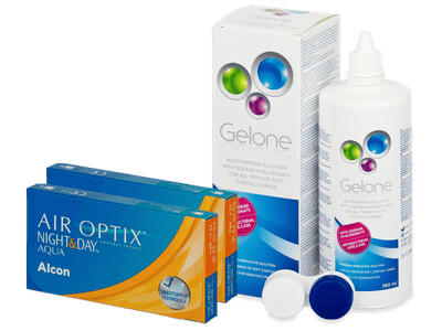 Air Optix Night and Day Aqua (2x3 Lentillas) + líquido Gelone 360 ml