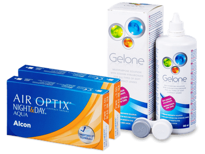 Air Optix Night and Day Aqua (2x3 Lentillas) + Líquido Gelone 360ml