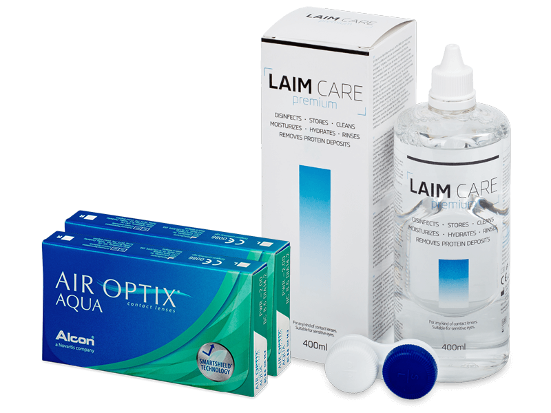 Air Optix Aqua (2x 3 Lentillas) + Laim Care 400 ml - Pack ahorro