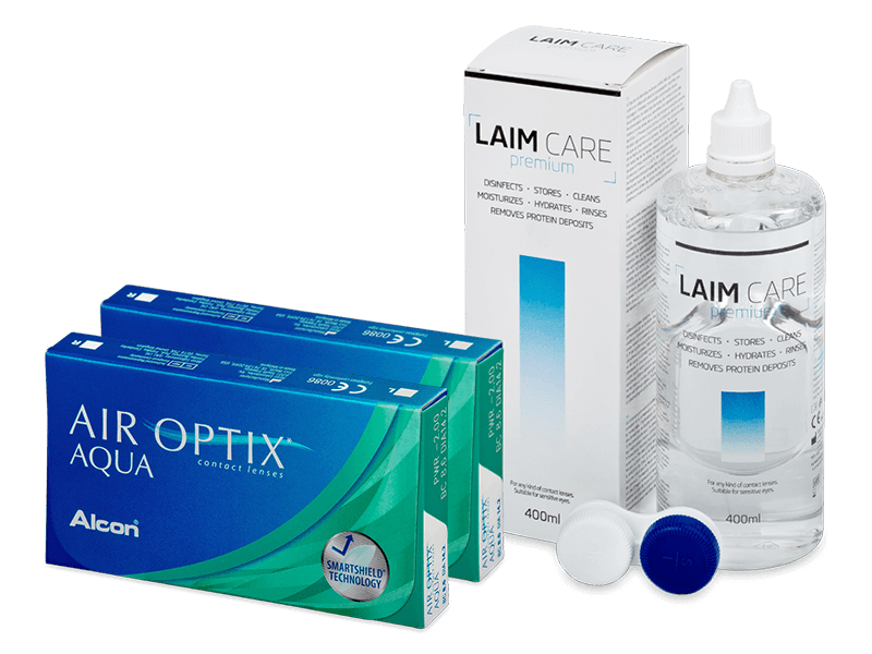 Air Optix Aqua (2x 3 Lentillas) + Laim Care 400 ml - Pack ahorro