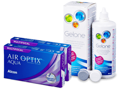 Air Optix Aqua Multifocal (2x3 Lentillas) + Gelone 360ml - Pack ahorro