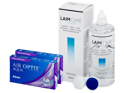 Air Optix Aqua Multifocal (2x 3 Lentillas) + Laim Care 400 ml