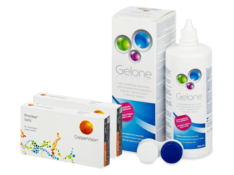 Proclear Toric XR (2x3 Lentillas) + líquido Gelone 360 ml - Pack ahorro
