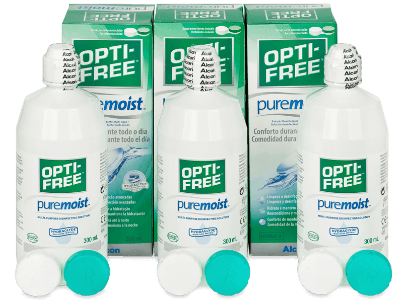 Líquido OPTI-FREE PureMoist 3 x 300 ml - Pack ahorro - solución triple