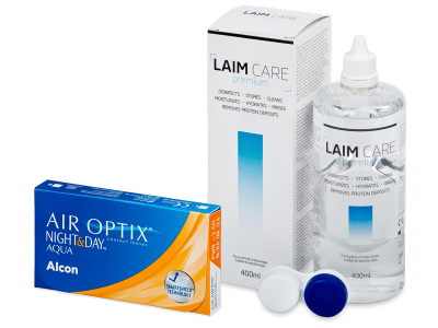 Air Optix Night and Day Aqua (6 lentillas) + Laim Care 400 ml - Pack ahorro