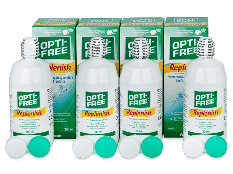 Líquido OPTI-FREE RepleniSH 4 x 300 ml - Pack ahorro - 4-solución 