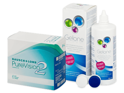 PureVision 2 (6 lentillas) + líquido Gelone 360 ml - Pack ahorro