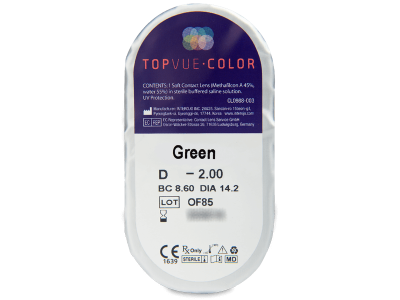 TopVue Color - Green - Graduadas (2 lentillas) - Previsualización del blister