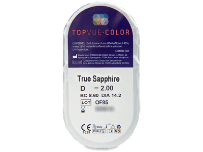 TopVue Color - True Sapphire - Graduadas (2 lentillas) - Previsualización del blister