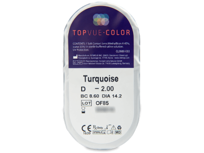 TopVue Color - Turquoise - Graduadas (2 lentillas) - Previsualización del blister