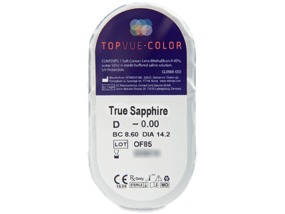 TopVue Color - True Sapphire - Sin graduación (2 Lentillas) - Previsualización del blister