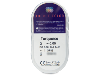 TopVue Color - Turquoise - Sin graduación (2 Lentillas) - Previsualización del blister