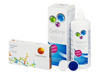 Proclear Toric (6 Lentillas) + líquido Gelone 360 ml - Pack ahorro