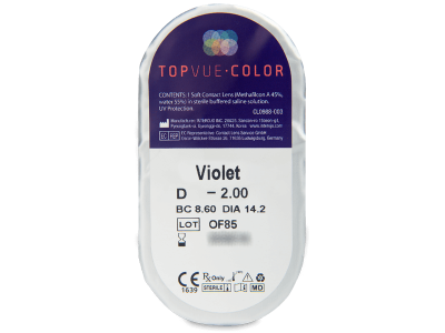 TopVue Color - Violet - Sin graduación (2 Lentillas) - Previsualización del blister