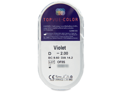 TopVue Color - Violet - Sin graduación (2 Lentillas) - Previsualización del blister