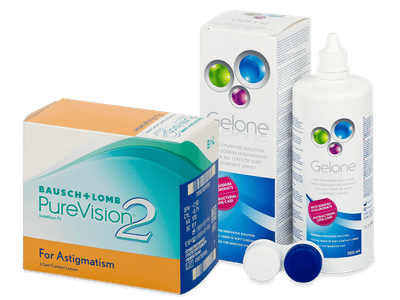 PureVision 2 for Astigmatism (6 Lentillas) + líquido Gelone 360 ml