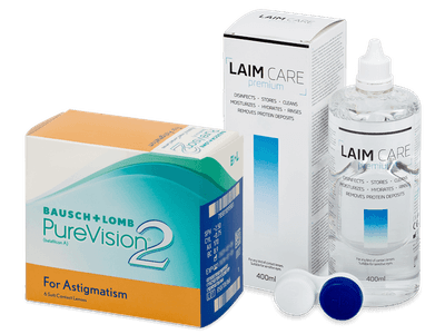 PureVision 2 for Astigmatism (6 Lentillas) + Laim Care 400 ml - Pack ahorro