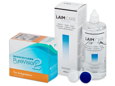 PureVision 2 for Astigmatism (6 Lentillas) + Laim Care 400ml