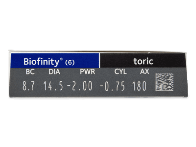 Biofinity Toric (6 lentillas) - Previsualización de atributos