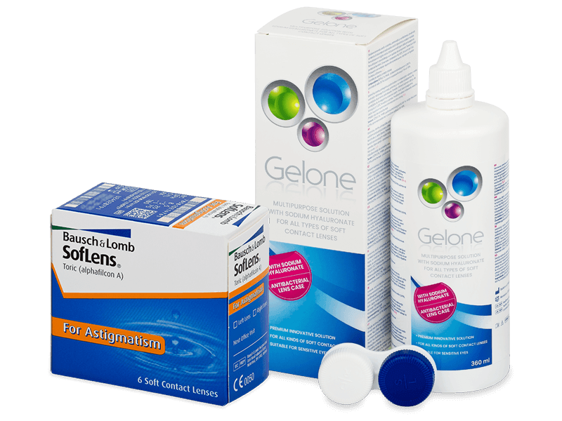 SofLens Toric (6 Lentillas) + líquido Gelone 360 ml - Pack ahorro