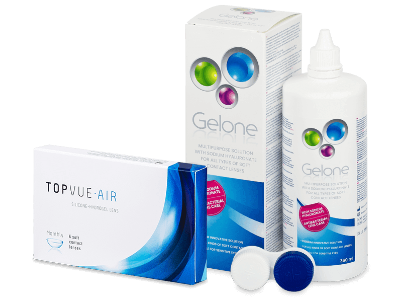 TopVue Air (6 Lentillas) + líquido Gelone 360 ml - Pack ahorro