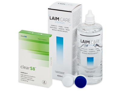Clear 58 (6 lentillas) + Laim Care 400 ml