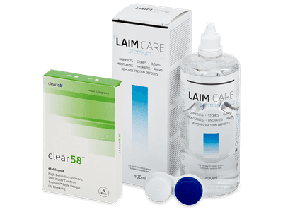 Clear 58 (6 lentillas) + Laim Care 400 ml