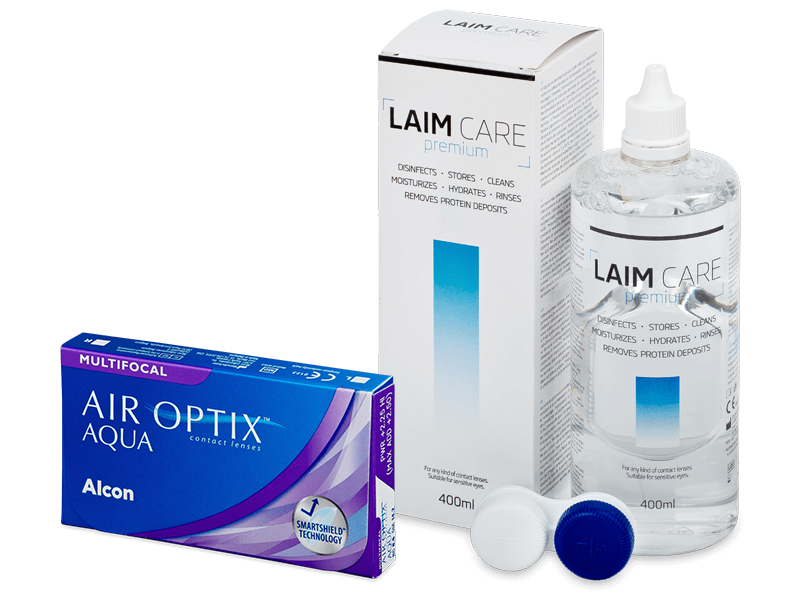 Air Optix Aqua Multifocal (6 Lentillas) + Laim Care 400 ml - Pack ahorro