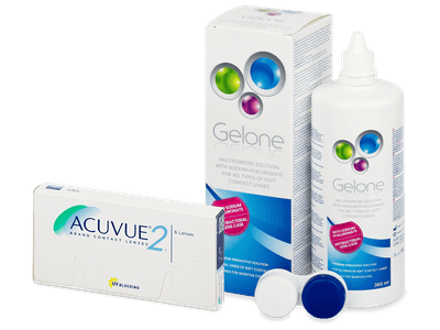 Acuvue 2 (6 Lentillas) + líquido Gelone 360 ml - Pack ahorro
