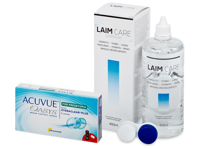 Acuvue Oasys for Presbyopia (6 Lentillas) + Laim Care 400 ml - Pack ahorro