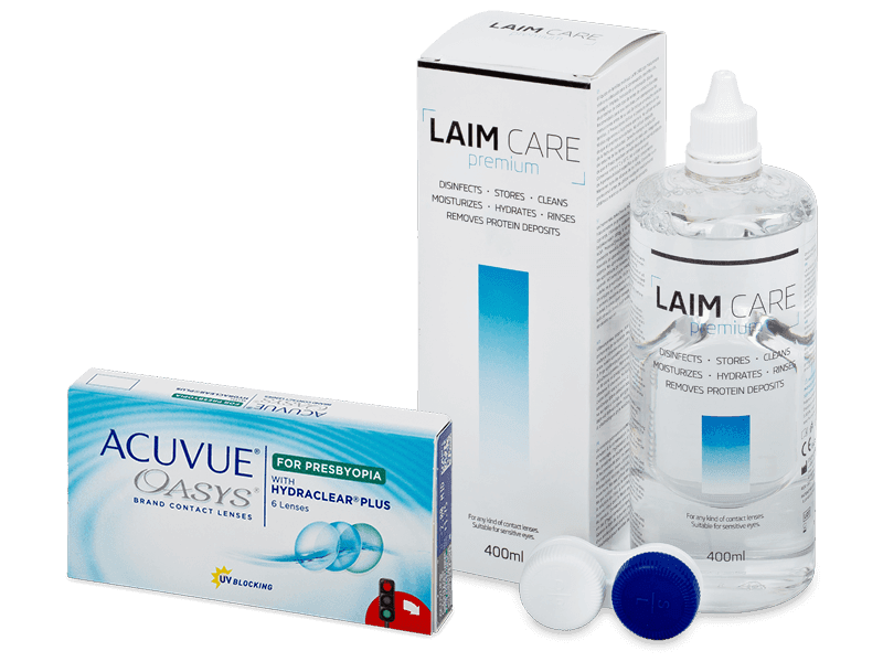 Acuvue Oasys for Presbyopia (6 Lentillas) + Laim Care 400 ml - Pack ahorro