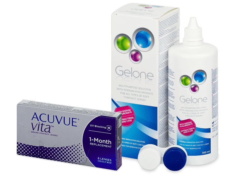 Acuvue Vita (6 Lentillas) + líquido Gelone 360 ml - Pack ahorro