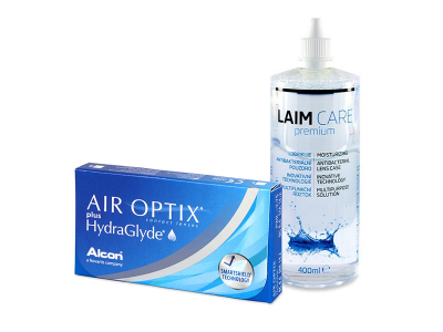 Air Optix plus HydraGlyde (3 Lentillas) + Laim-Care 400 ml