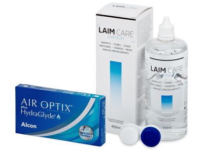 Air Optix plus HydraGlyde (3 Lentillas) + Laim Care 400 ml