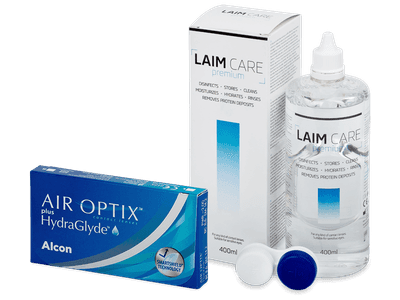 Air Optix plus HydraGlyde (3 Lentillas) + Laim Care 400 ml