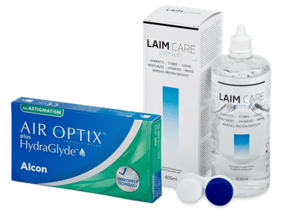 Air Optix plus HydraGlyde for Astigmatism (3 Lentillas) + Laim Care 400 ml
