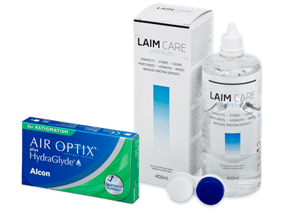 Air Optix plus HydraGlyde for Astigmatism (3 Lentillas) + Laim Care 400 ml