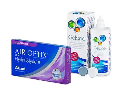 Air Optix plus HydraGlyde Multifocal (3 Lentillas) + Gelone 360 ml